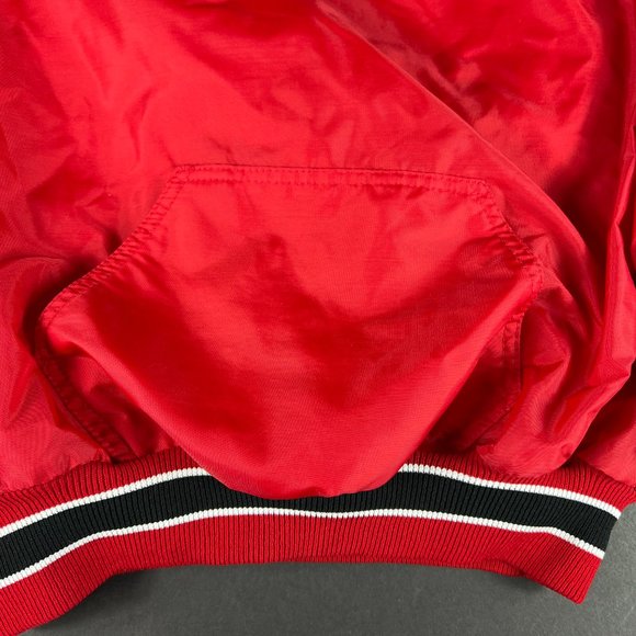 VTG 90s NHL Chicago Blackhawks Hockey Jacket Extra Large Red 1/4 Zip Windbreaker - Picture 3 of 16